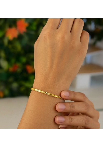 10 gr (Gram) İşçiliksiz Yatırımlık Kalemli Oluklu Ajda Bilezik 22 Ayar Altın indirimleri