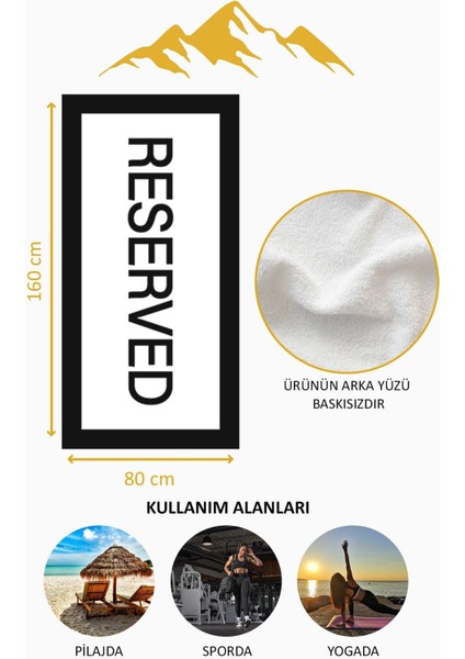 Dijital Baskı Plaj Deniz Havlusu Reserved Desenli Peştamal HVL0011 fırsatları