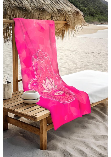 Dijital Baskı Plaj Deniz Havlusu Hamsa Lotus Mandala Desenli Peştamal HVL0218 modelleri