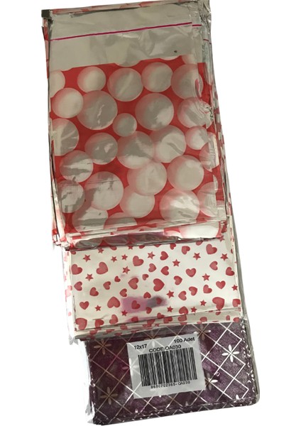 12X17 Hediye Paketi Bantlı Yapışkanlı Metalize 50 Adet