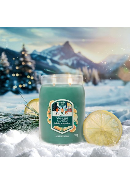 Holiday Winterfest Büyük Mum fırsatları