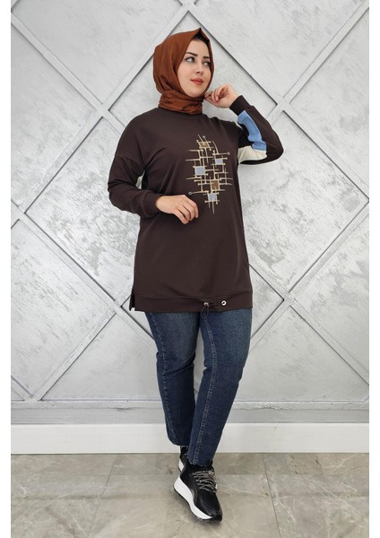 Kadın Baskı Detaylı Tesettür Tunik