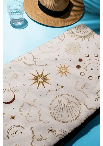 Dijital Baskı Plaj Deniz Havlusu Güneş ve Yıldız Desenli Peştamal HVL0083 fiyatları