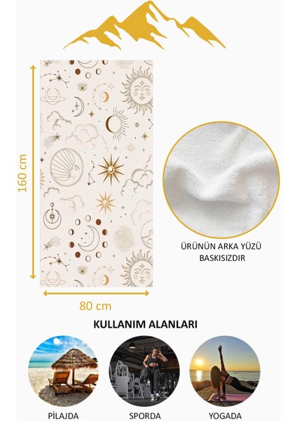 Dijital Baskı Plaj Deniz Havlusu Güneş ve Yıldız Desenli Peştamal HVL0083 fırsatları