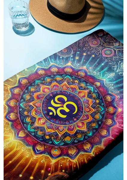 Dijital Baskı Plaj Deniz Havlusu Om Mandala Desenli Peştamal HVL0055 fiyatları