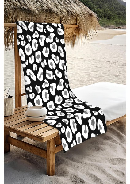 Dijital Baskı Plaj Deniz Havlusu Leoparlı Desen Peştamal HVL0018 modelleri