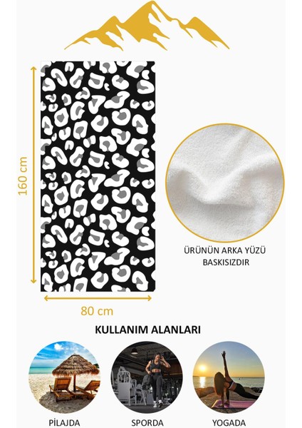 Dijital Baskı Plaj Deniz Havlusu Leoparlı Desen Peştamal HVL0018 fırsatları