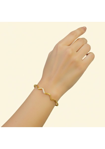 10 gr (Gram) İşçiliksiz Yatırımlık Yarı Zikzak Oluklu Ajda Bilezik 22 Ayar Altın indirimleri