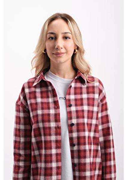 Oversize Geniş Kalıp Kareli Gömlek