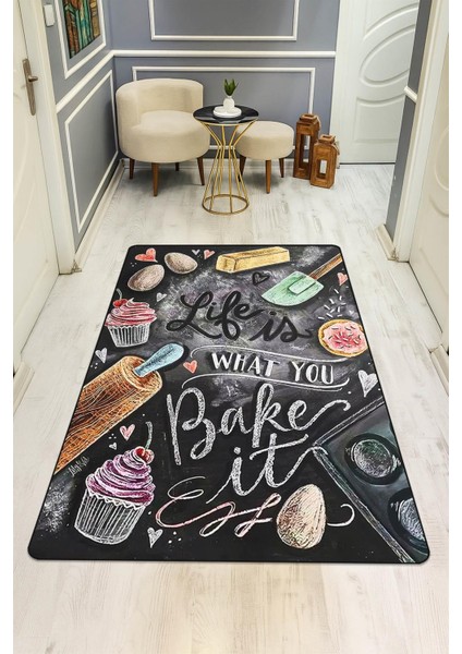 Mutfak Tezgahı Desenli Dijital Baskı Kaymaz Taban Mutfak Halısı H0058 fiyatları