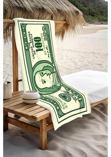 Dijital Baskı Plaj Deniz Havlusu Dolar Desenli Peştamal HVL0108 modelleri