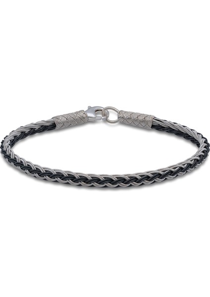 Gümüş Ikili Örgü Kazaziye Bileklik