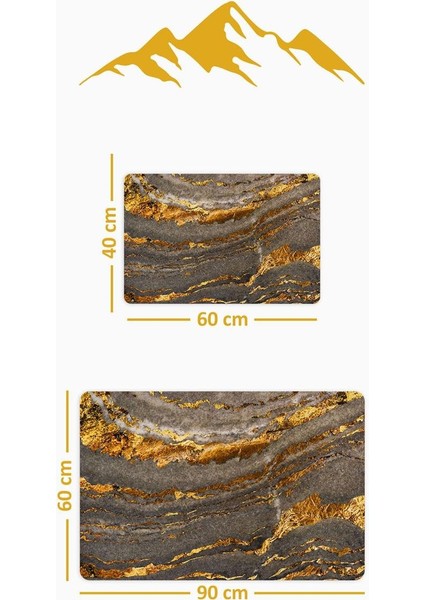 Yıkanabilir Kaymaz Tabanlı Modern Desenli 2'li Banyo Paspas Takımı BPS0036 fiyatları
