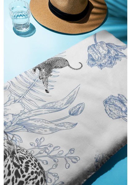 Dijital Baskı Plaj Deniz Havlusu Leopar Desenli Peştamal HVL0214 fiyatları