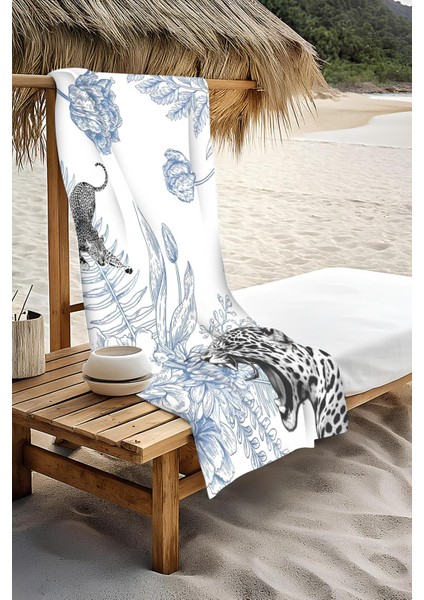 Dijital Baskı Plaj Deniz Havlusu Leopar Desenli Peştamal HVL0214 modelleri