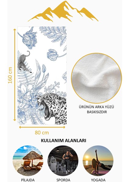 Dijital Baskı Plaj Deniz Havlusu Leopar Desenli Peştamal HVL0214 fırsatları