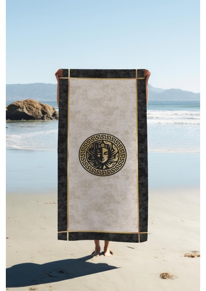 Dijital Baskı Plaj Deniz Havlusu Apollo Modern Desenli Peştamal HVL0233