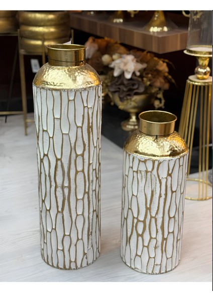 2'li Telkari Gold Metal Vazo 70-50 cm fiyatları