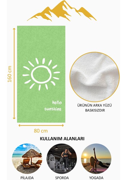 Dijital Baskı Plaj Deniz Havlusu Hello Sunshine Desenli Peştamal HVL0004 fırsatları