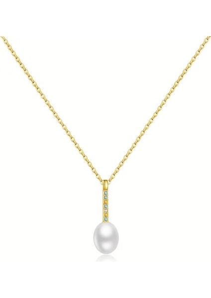 925 Ayar Ocean Pearl Inci Detaylı 18K Altın Kaplama Gümüş Kolye