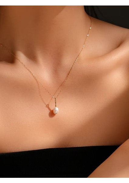 925 Ayar Ocean Pearl Inci Detaylı 18K Altın Kaplama Gümüş Kolye fiyatları