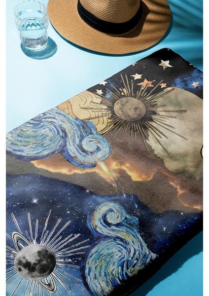 Dijital Baskı Plaj Deniz Havlusu Modern Desenli Peştamal (80X160 Cm) HVL0057 modelleri