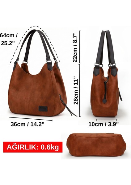 Myra Kadın Kiremit Turuncu Pu Deri Günlük Omuz Çantası Yumuşak Tote El Çantası fiyatları