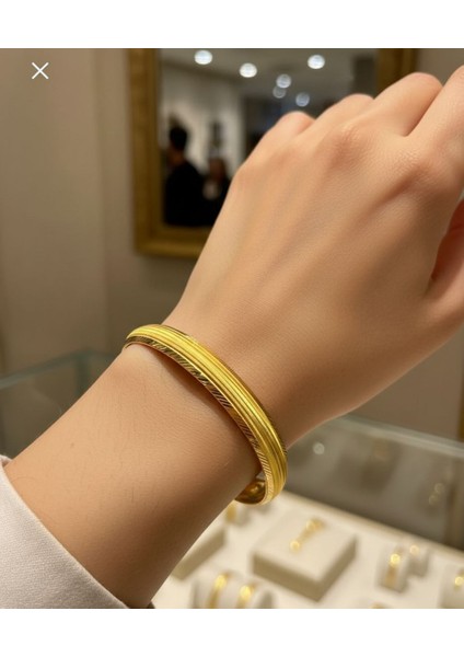 15 gr (Gram) Kalemli Trabzon Yatırımlık Işçiliksiz Şarnel Bilezik 22 Ayar Altın modelleri