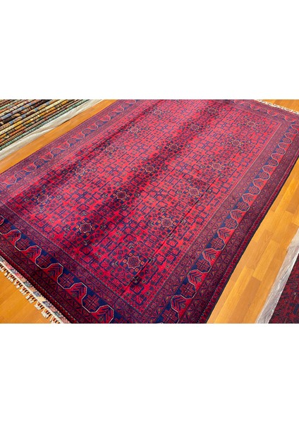 El Dokuma Afgan Halı Yıldız Desenli Bordo Renk 6 Metre Kare fiyatları