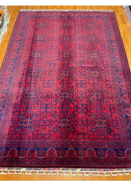 El Dokuma Afgan Halı Yıldız Desenli Bordo Renk 6 Metre Kare modelleri