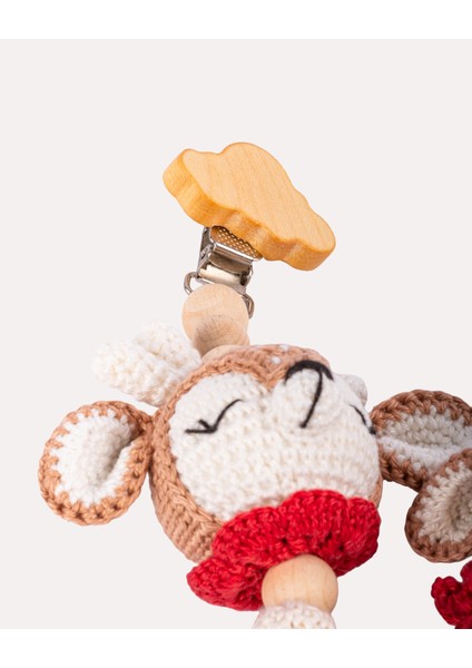 Rudy The Deer Amigurumi Doğal Ahşap ve Organik Pamuk Oyuncak & Çıngırak Seti fırsatları