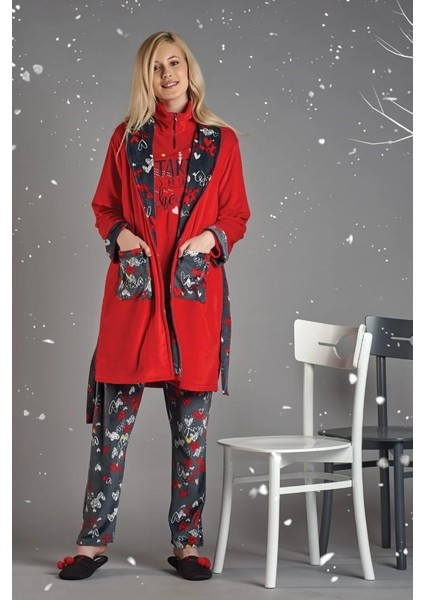 Kadın Kırmızı Tek Sabahlık