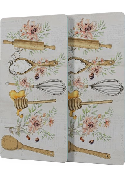 Cam Sunum Servis Tabağı 3'lü Yuvarlak Set Kitchenware Desenli indirimleri