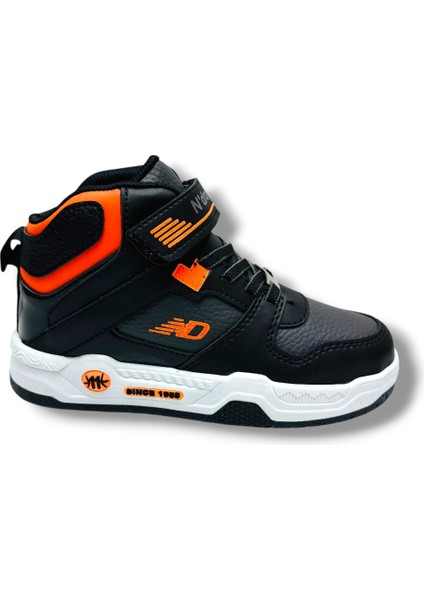 021-26 Deri Cırt Bantlı Çocuk Spor Bot Siyah Oranj 31-35 fiyatları