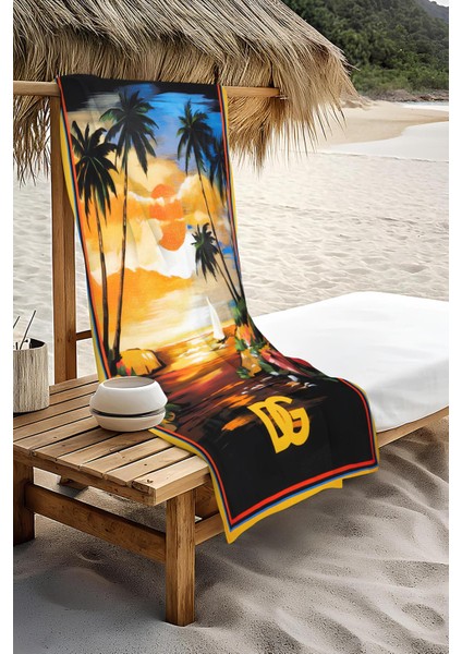 Dijital Baskı Plaj Deniz Havlusu Tropical Desenli Peştamal HVL0026 modelleri