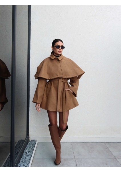 Pelerin Detay Kaşe Kaban fiyatları