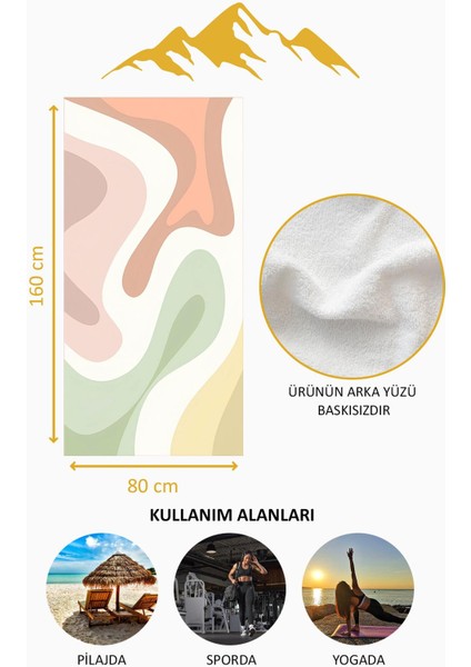 Dijital Baskı Plaj Deniz Havlusu Soyut Desenli Peştamal HVL0221 fırsatları