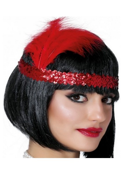 70&amp;#39;ler 80&amp;#39;ler ve 90&amp;#39;lar Temalı Kırmızı Renk Çarliston Saç Bandı