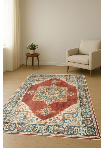 Parlak Kadife Kumaş Vıntage Dijital Baskı Dot Kaymaz Tabanlı Halı H0827 fiyatları