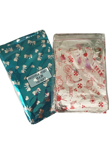 15X25 Hediye Paketi Bantlı Yapışkanlı Metalize 50 Adet