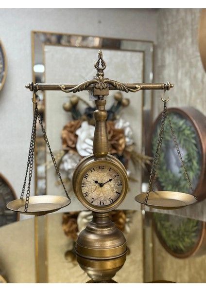 Eskitme Metal Adalet Terazisi Saat 50X50 cm fiyatları