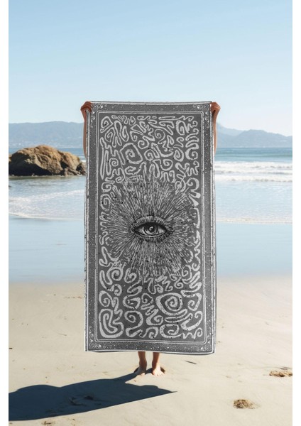 Dijital Baskı Plaj Deniz Havlusu Modern Desenli Peştamal (80X160 Cm) HVL0065