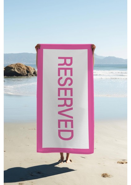 Dijital Baskı Plaj Deniz Havlusu Reserved Desenli Peştamal HVL0010