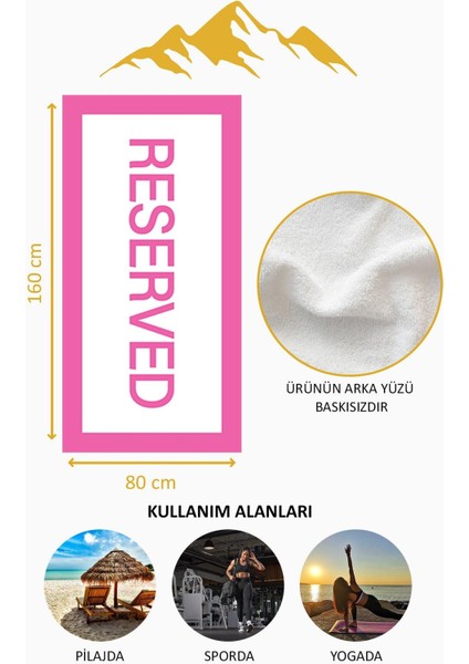 Dijital Baskı Plaj Deniz Havlusu Reserved Desenli Peştamal HVL0010 fırsatları