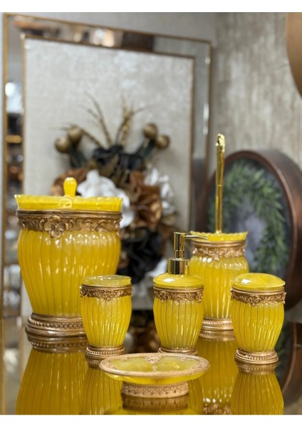 6 Parça Polyester Banyo Seti