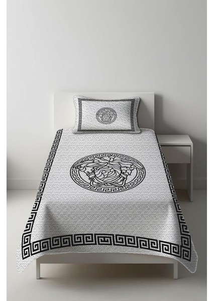 Parlak Kadife Kumaş Kapitoneli Tek Kişilik Yatak Örtüsü Seti (2 Parça) TKY0007