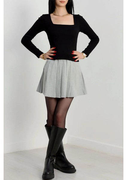 Çerçeve Yaka Kaşkorse Bluz Siyah fırsatları