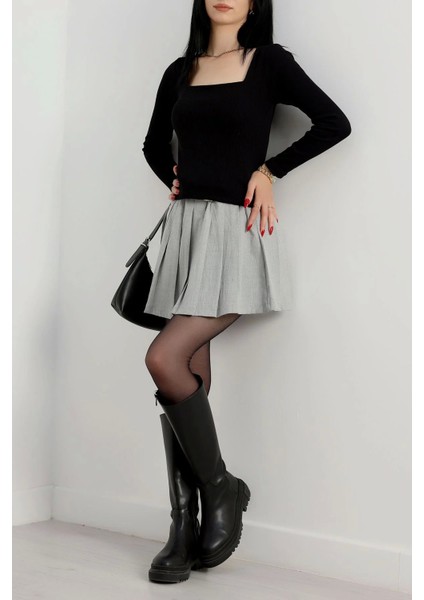 Çerçeve Yaka Kaşkorse Bluz Siyah indirimleri