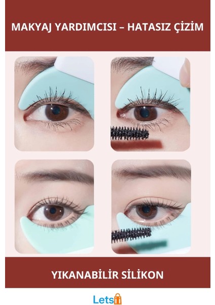 Yumuşak Silikon Göz Makyajı Yardımcısı Maskara ve Eyeliner Uygulayıcı