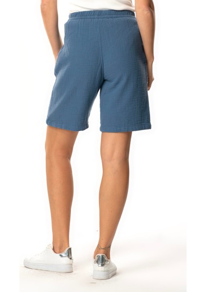 Inci Bağlamalı Uzun Yazlık Müslin Şort Indigo Indg fiyatları